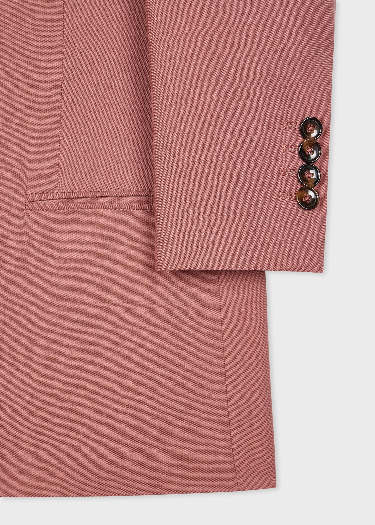 Women's Dusty Rose Wool Double-Breasted Blazer - 3