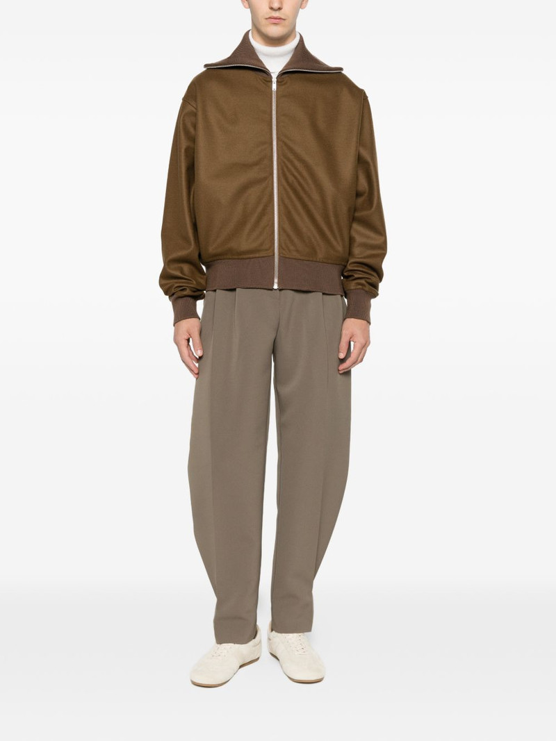 Jil Sander zip-up ribbed bomber jacket outlook