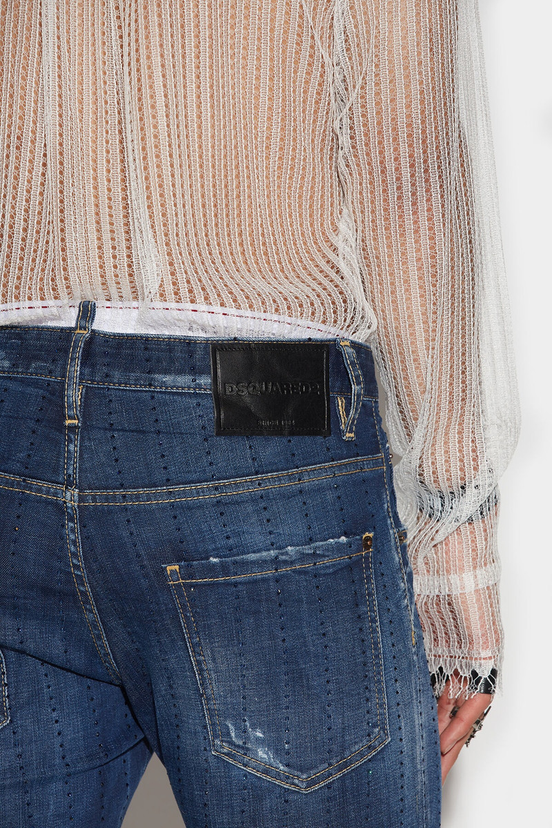 DARK SPARKLE WASH SKATER JEANS 5