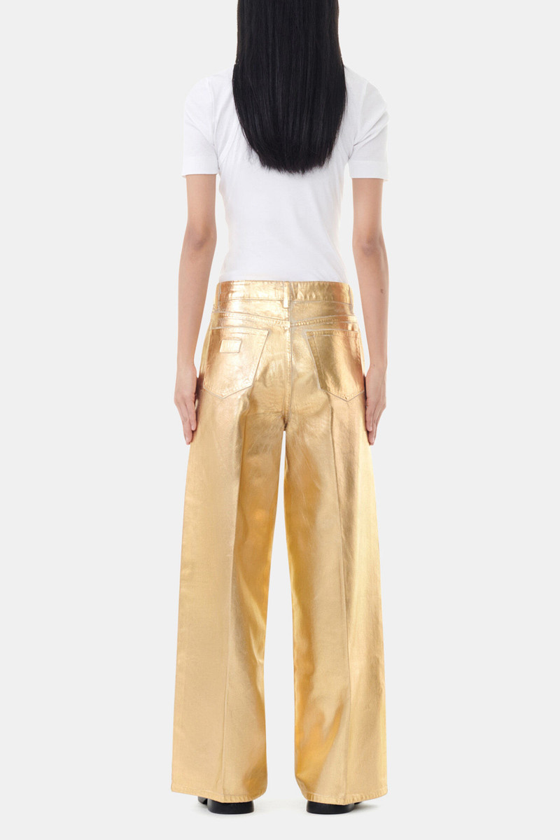 GOLD FOIL WIDE JEANS 4