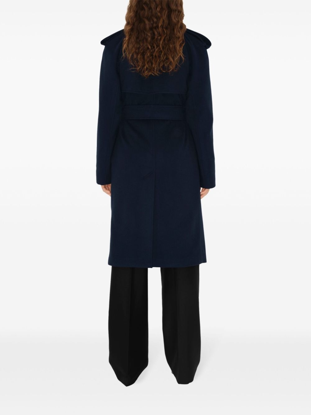 notched-lapel cashmere coat - 4