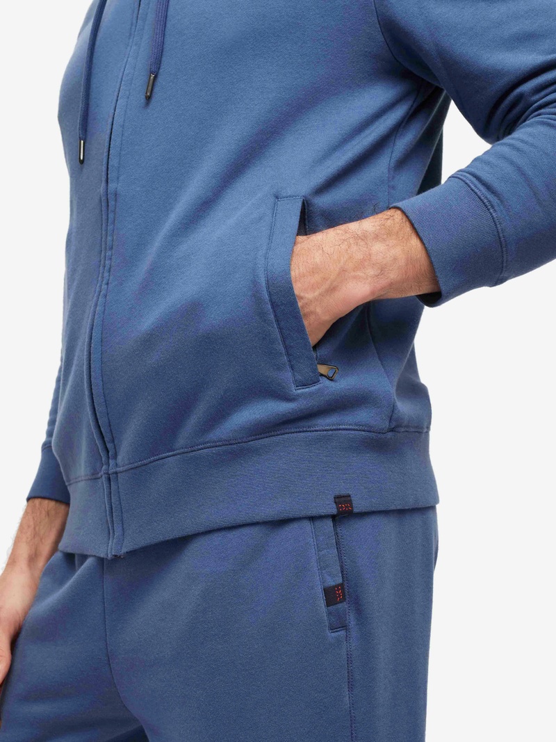 Men's Hoodie Quinn Cotton Modal Storm Blue - 2