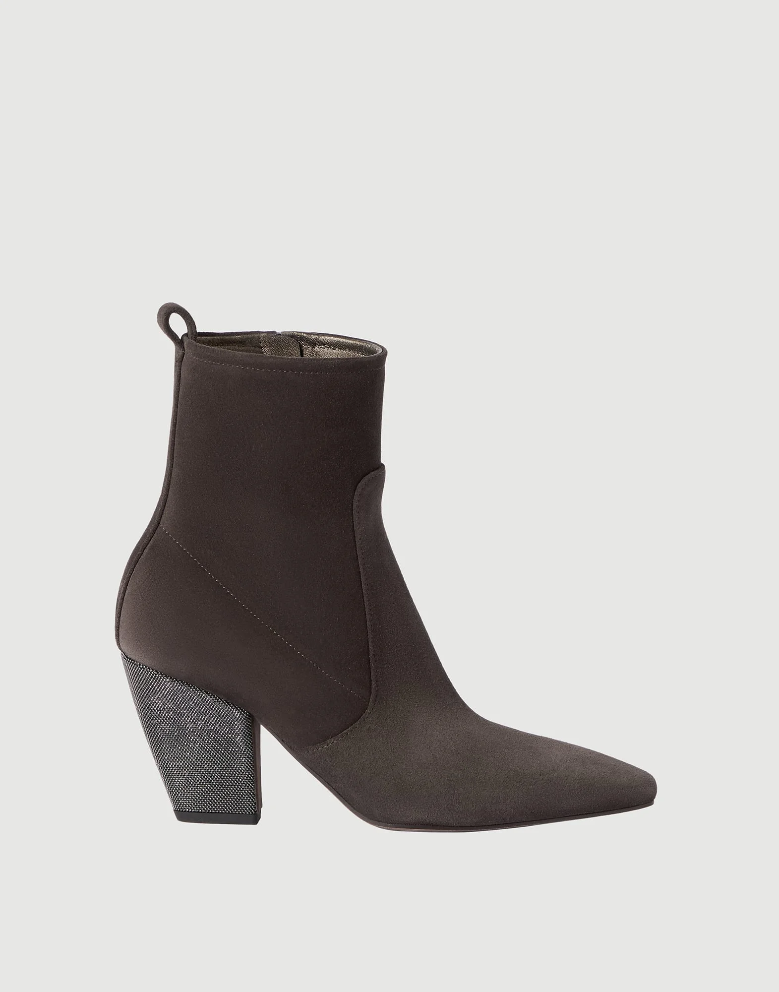 Suede ankle boots with precious heel - 1