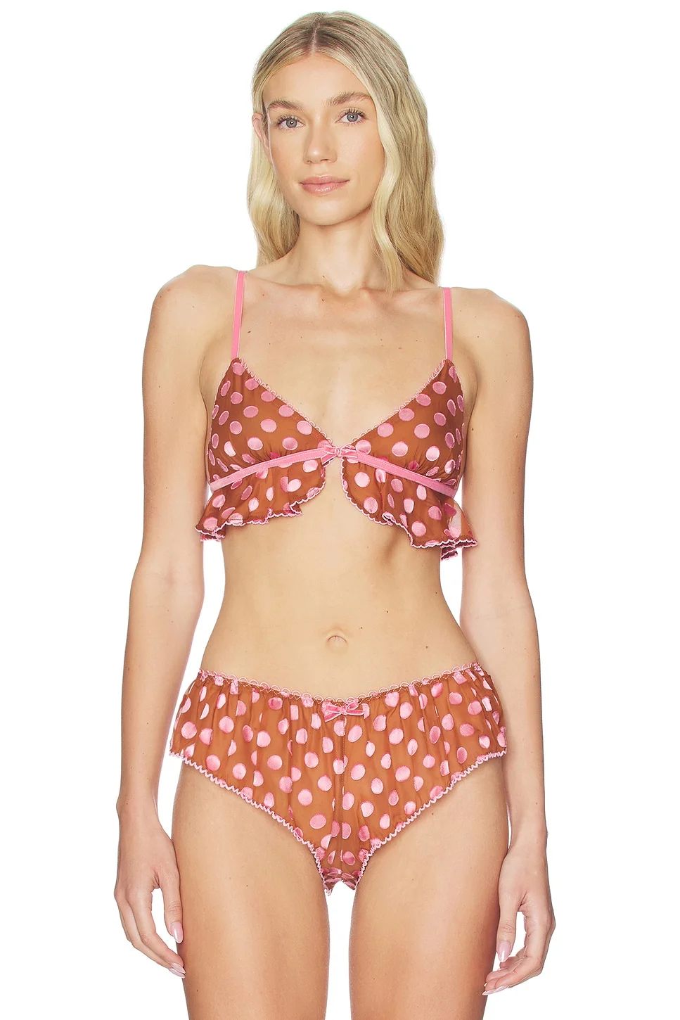 x REVOLVE Frosted Dot Triangle Bralette In Desert Topaz & Lilac - 1