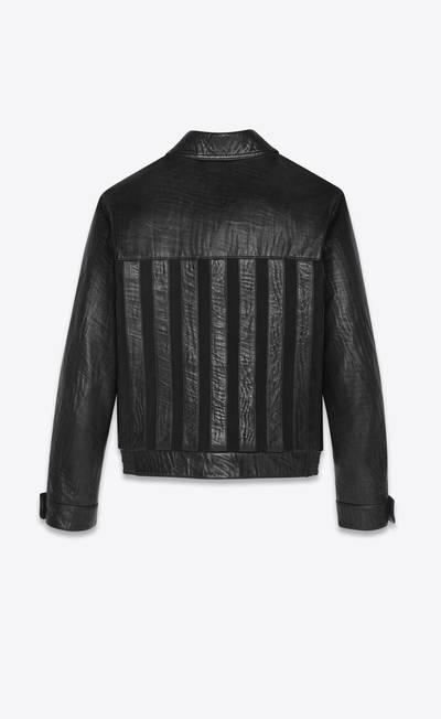 SAINT LAURENT striped jacket in leather and suede outlook