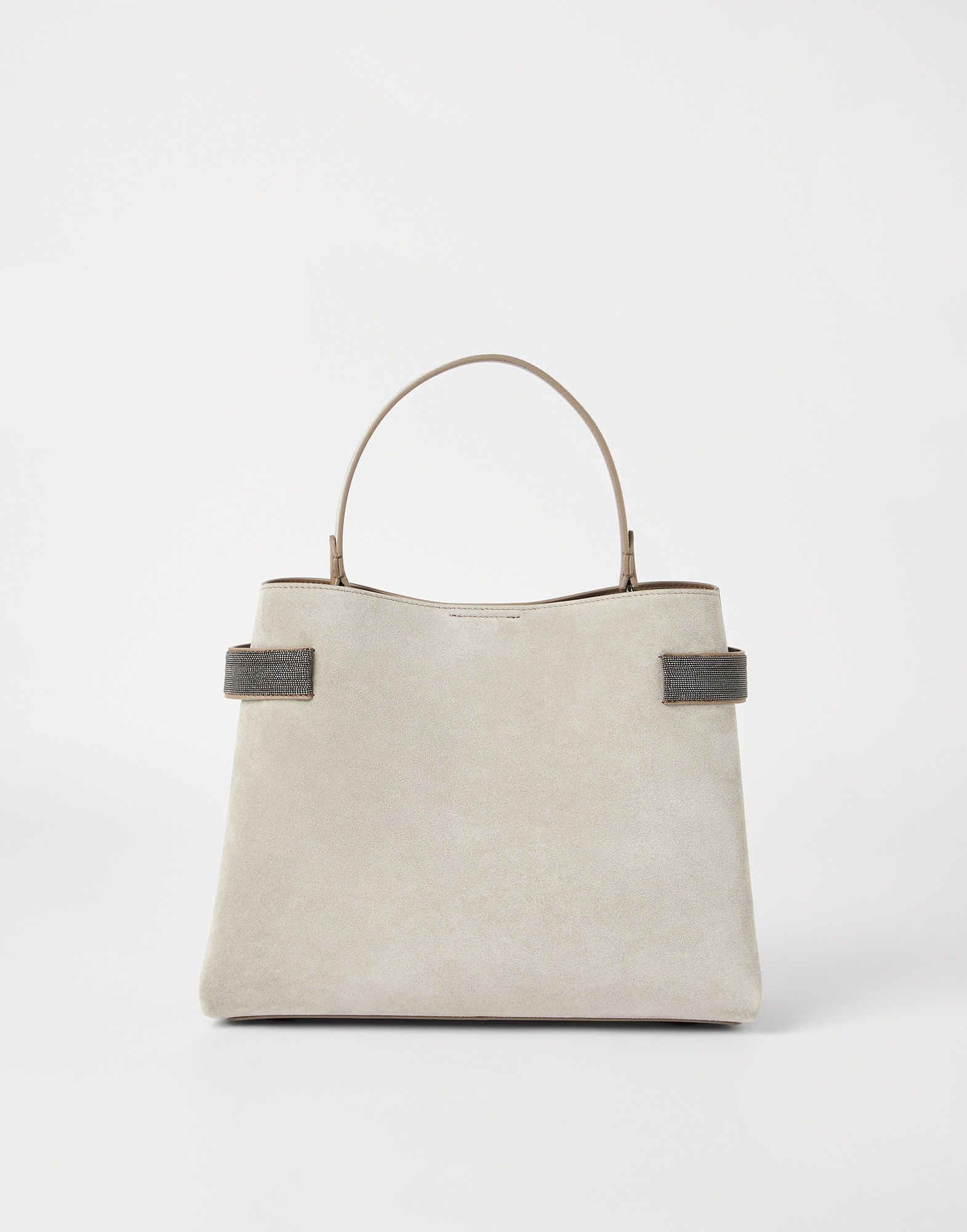 Essence top-handle bag in suede with precious bands - 2