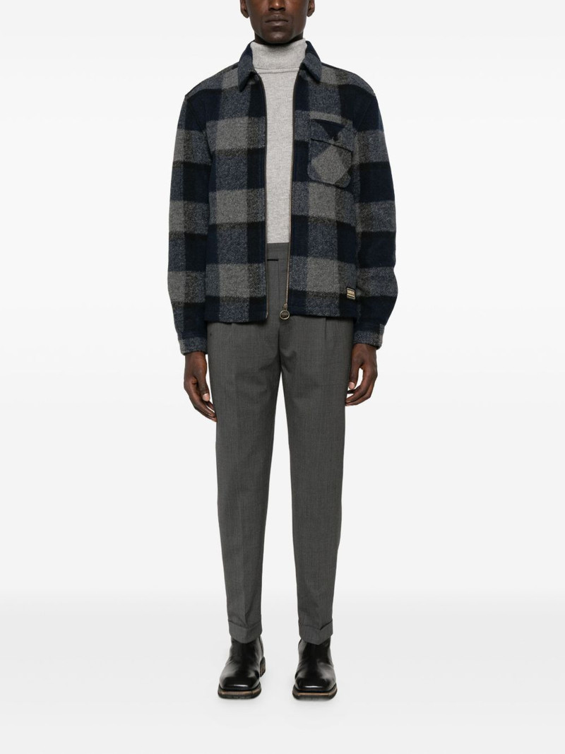 Barbour checked zip-up overshirt outlook