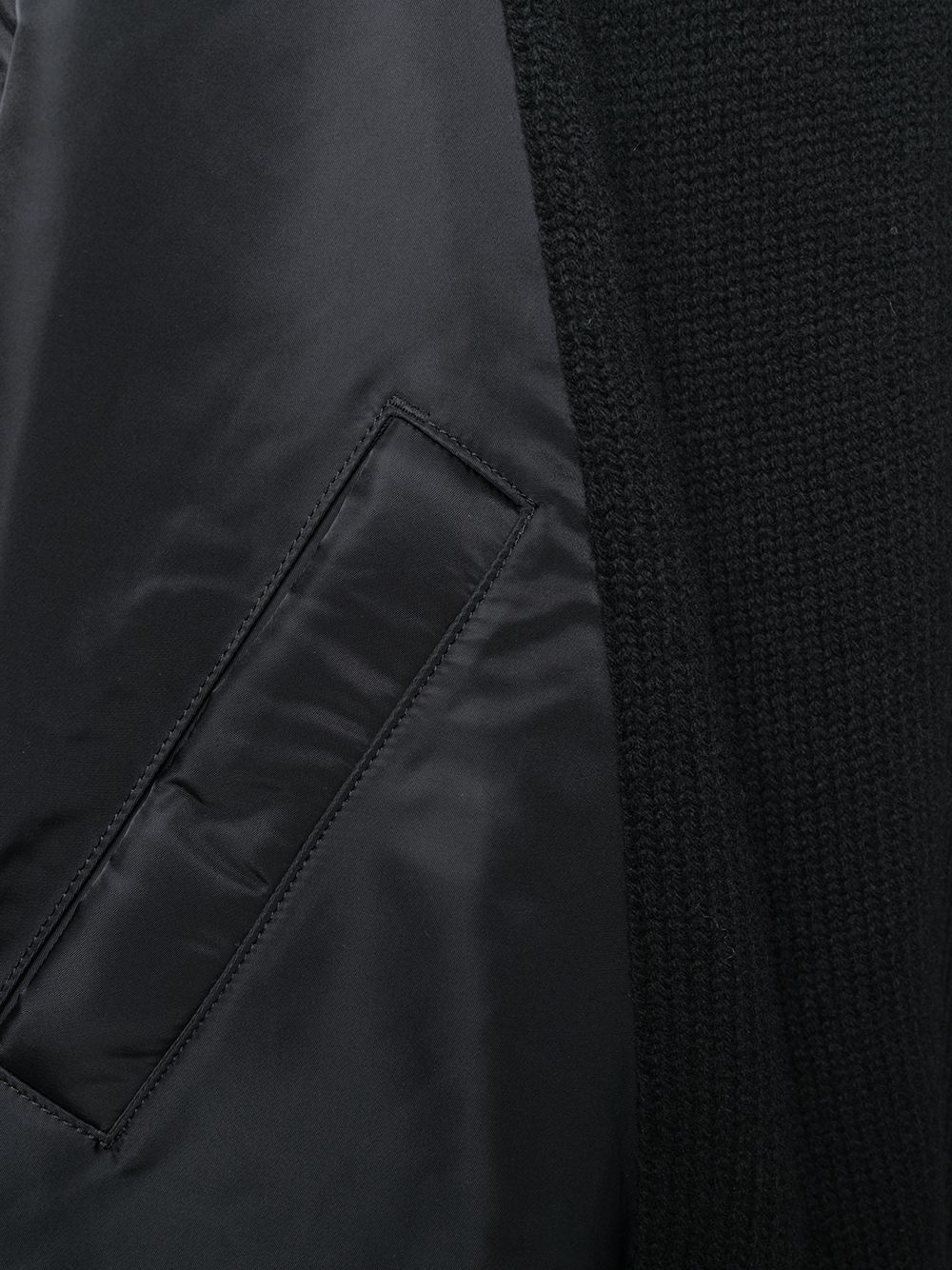 contrast-panel longline bomber jacket - 5