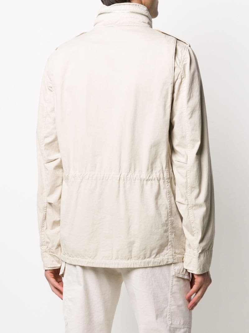 multi-pocket high collar jacket - 4