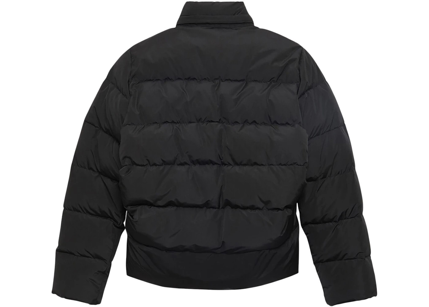 Balenciaga Womens C-Shape Puffer Jacket Black/White Logo - 2