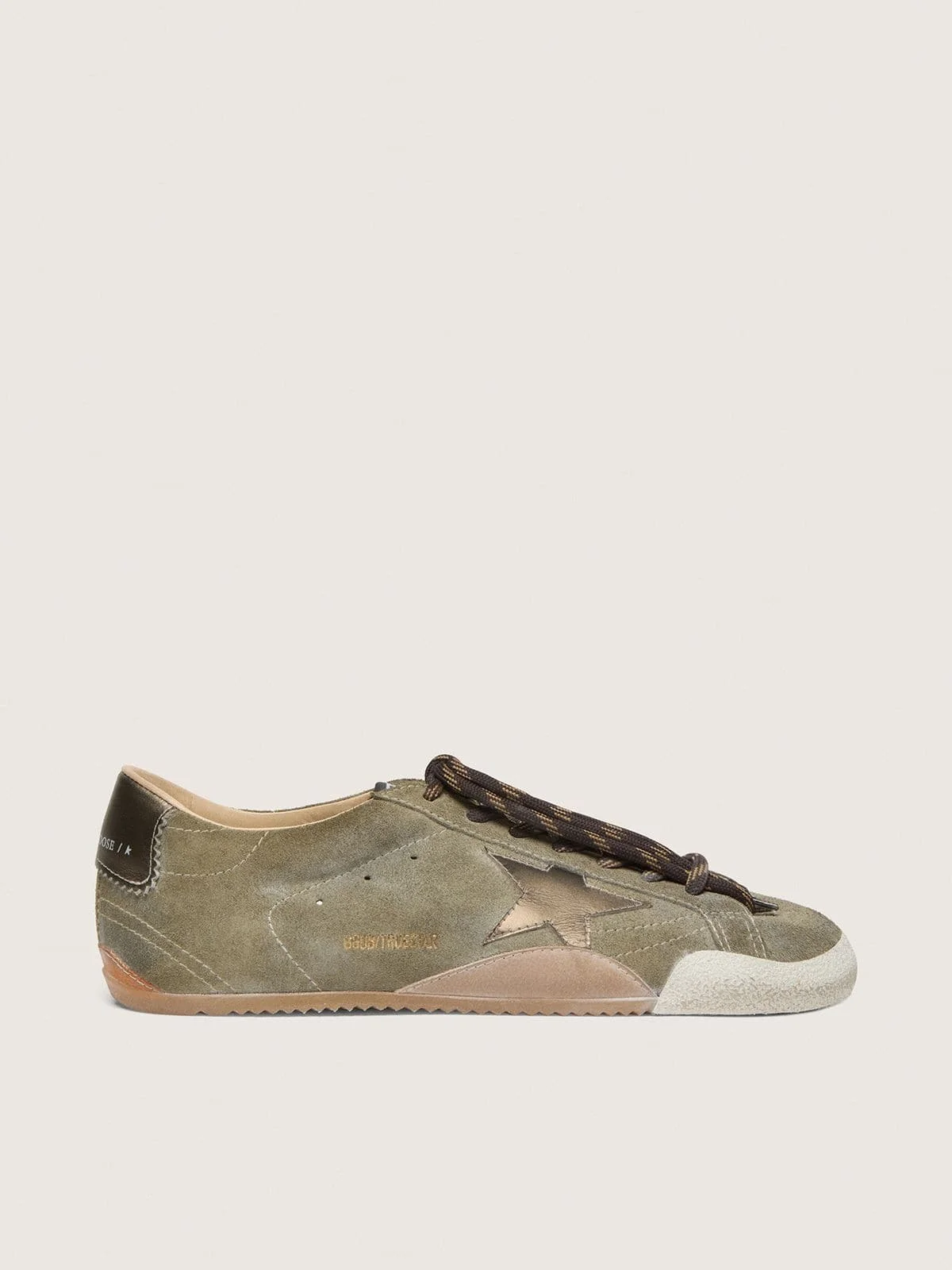 Men’s True-Star in olive suede with gold star - 1