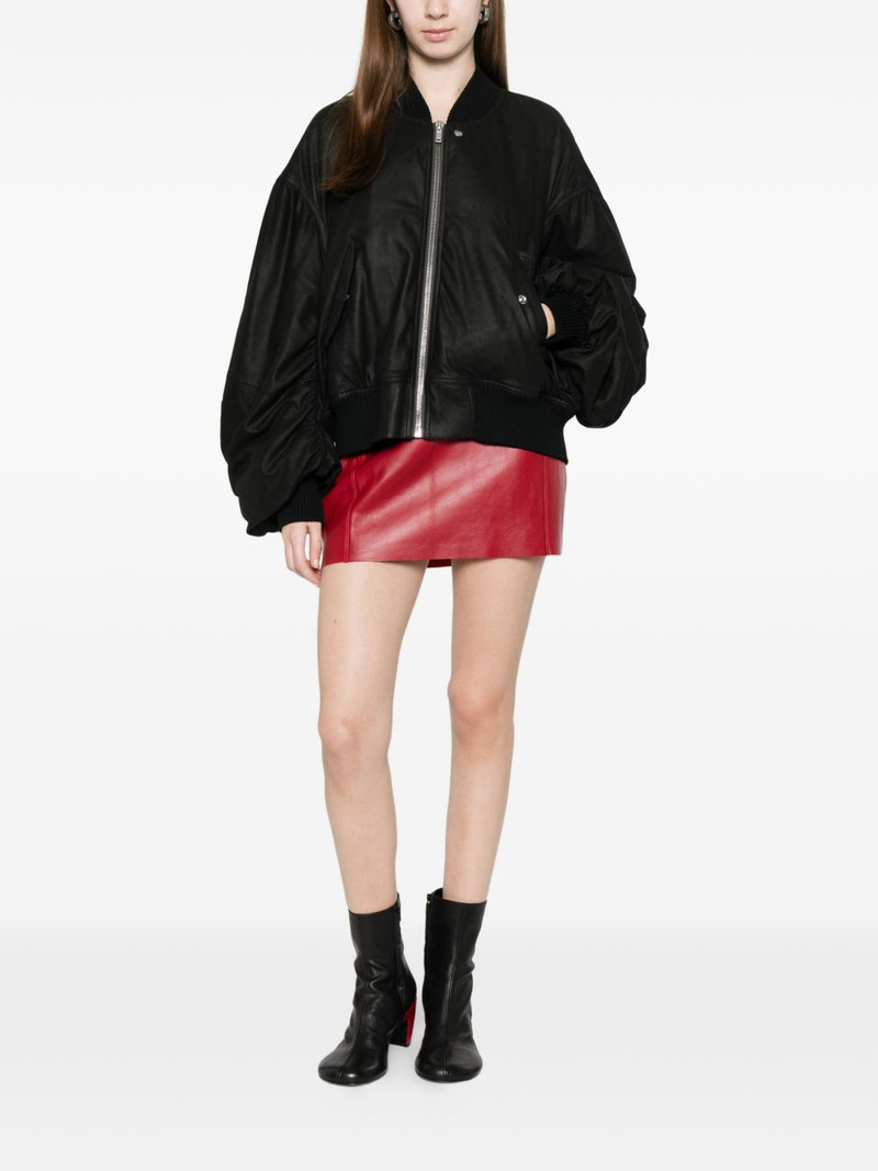 Rick Owens zip-up leather bomber jacket outlook