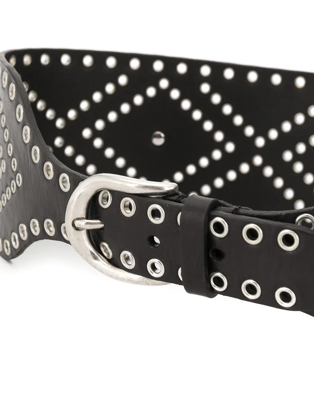 studded leather waist belt - 2