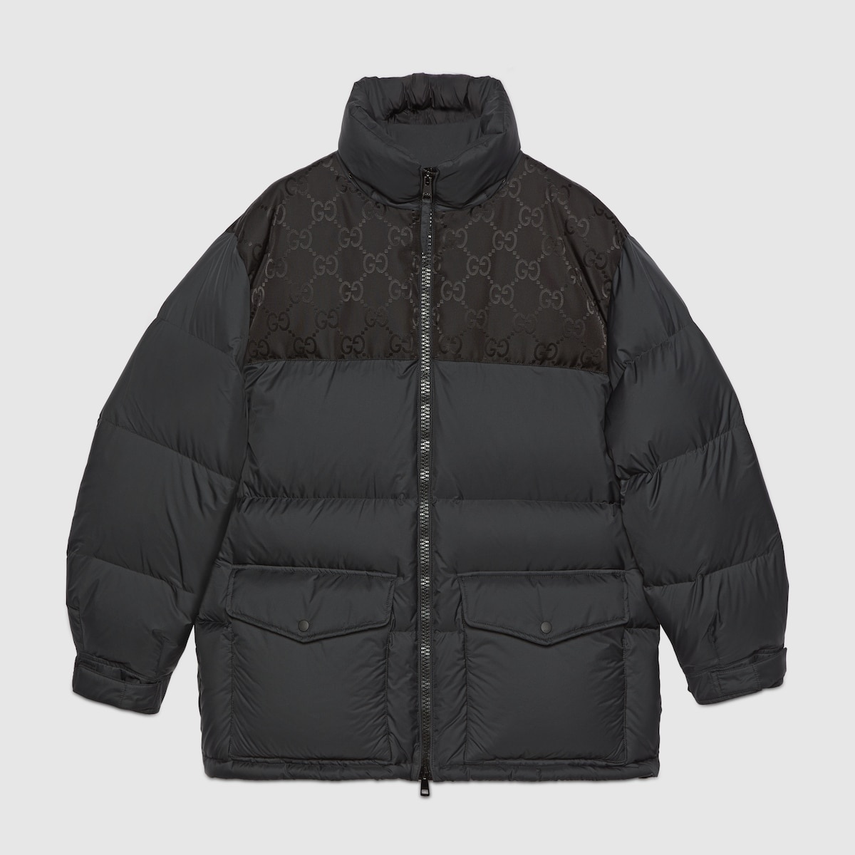 Nylon down jacket with GG inserts - 7