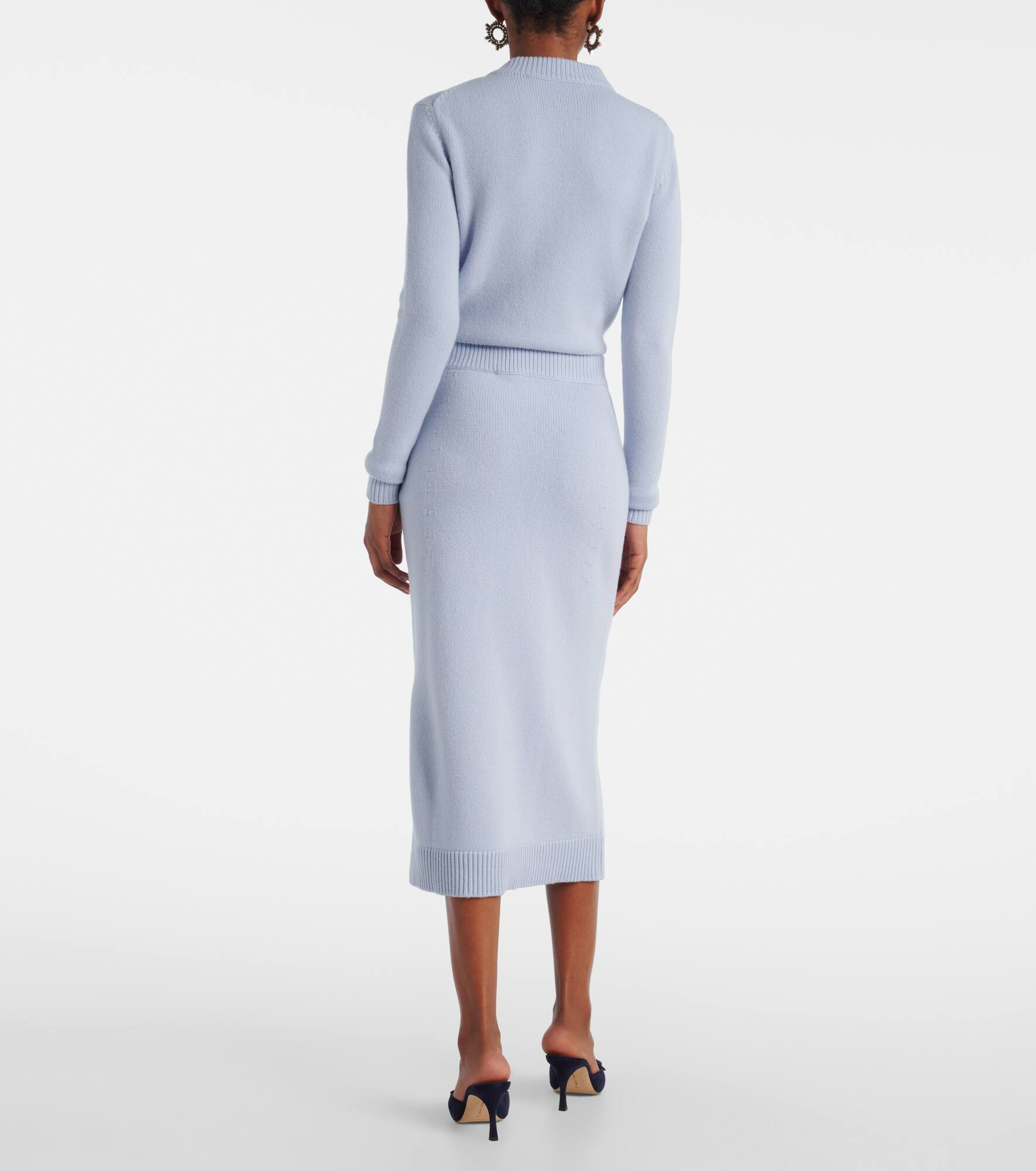 Wool and cashmere pencil skirt - 3
