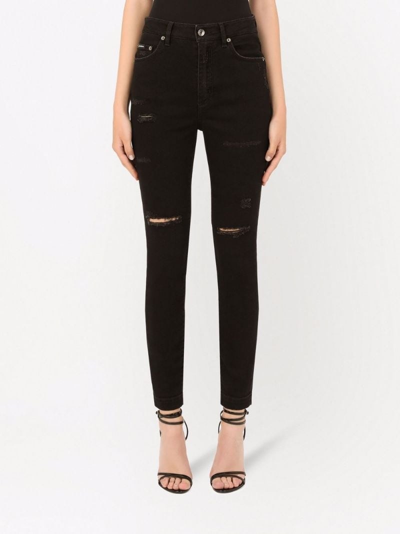 distressed skinny jeans - 3