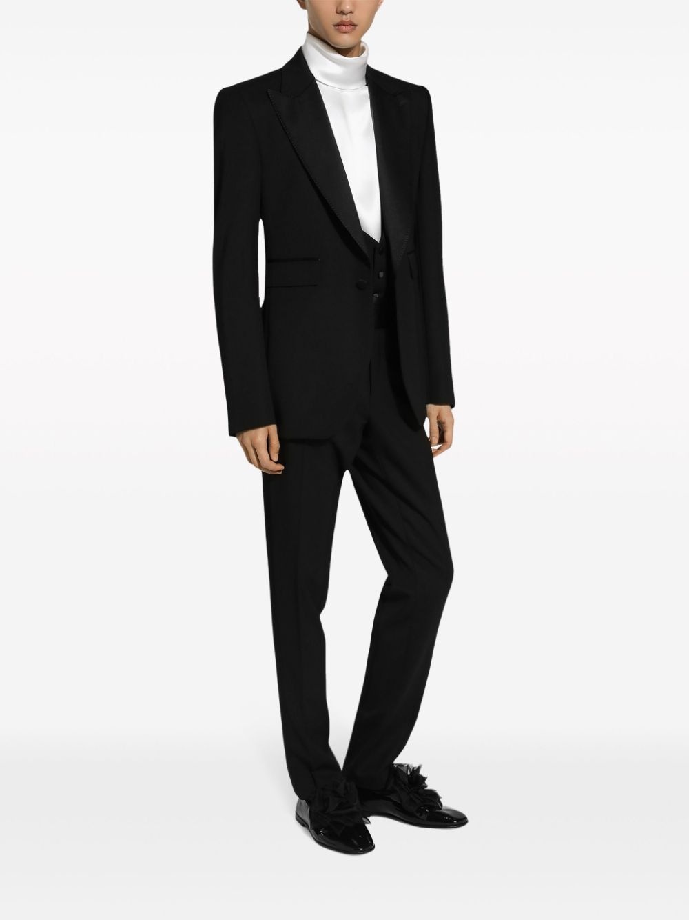 high-neck silk shirt - 3