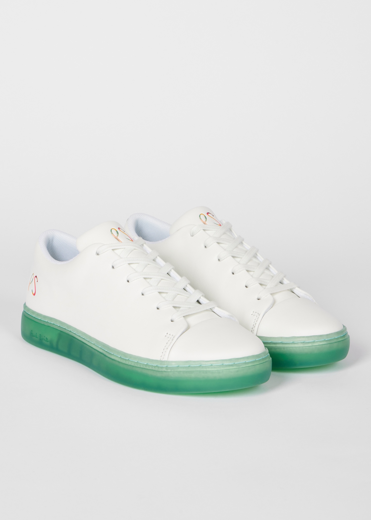 Women's White 'Lee' Trainers With Green Soles - 2