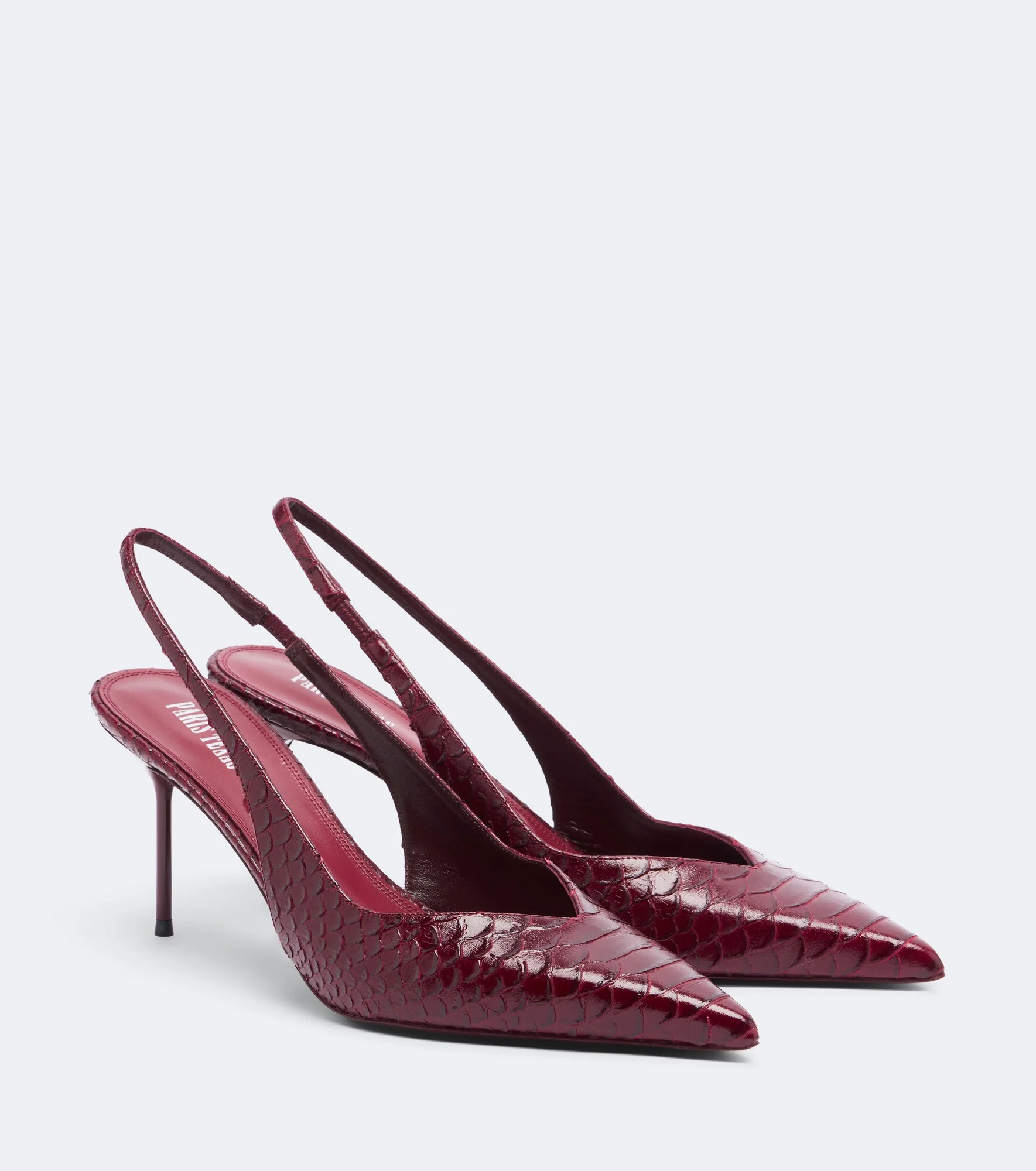 Lidia snake-effect leather slingback pumps - 1