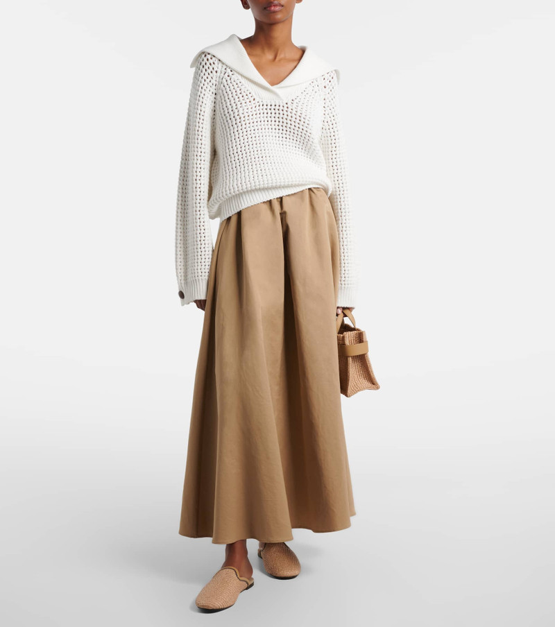 Brunello Cucinelli Cotton-blend midi skirt outlook