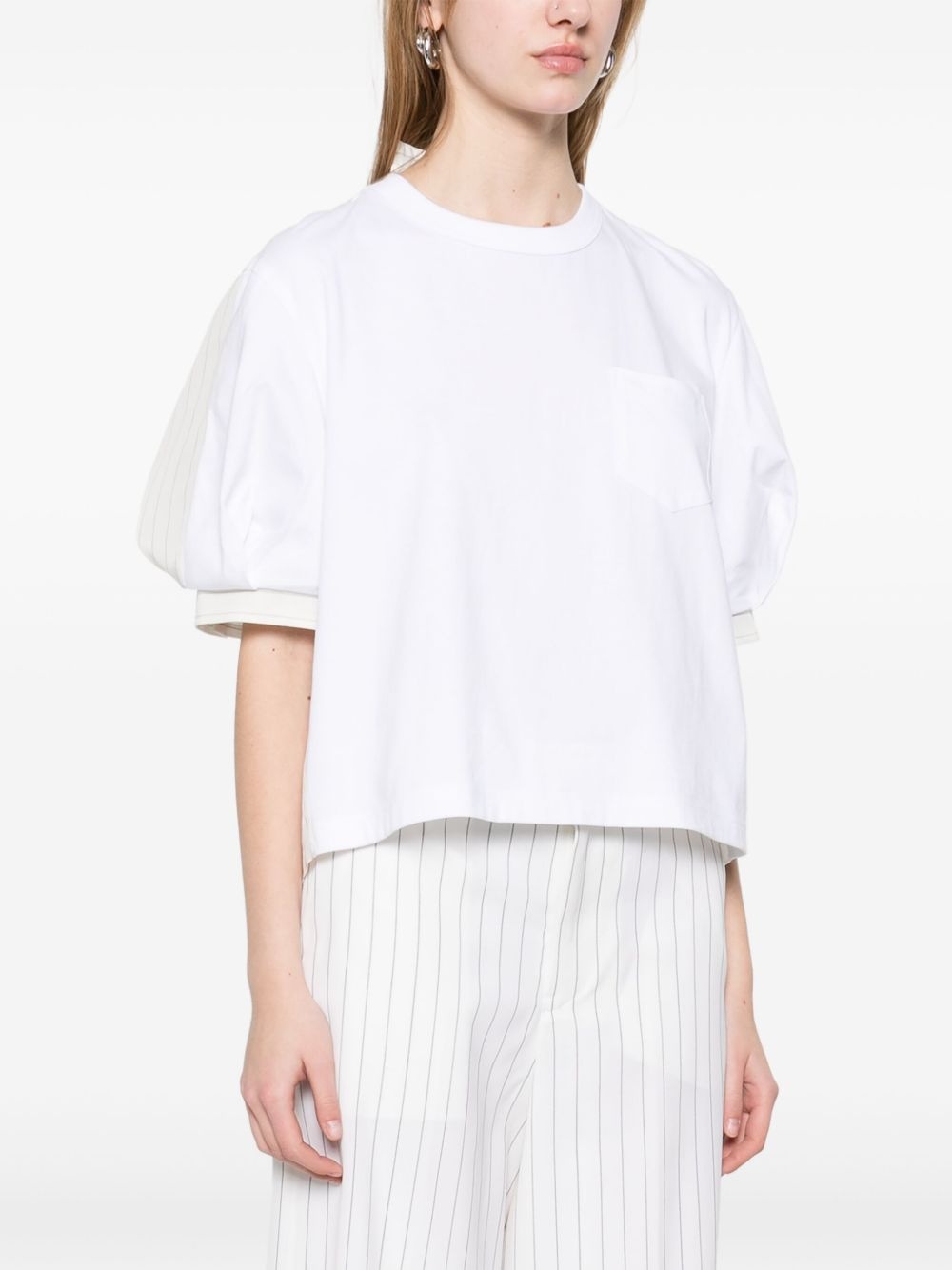 striped panelled T-shirt - 3