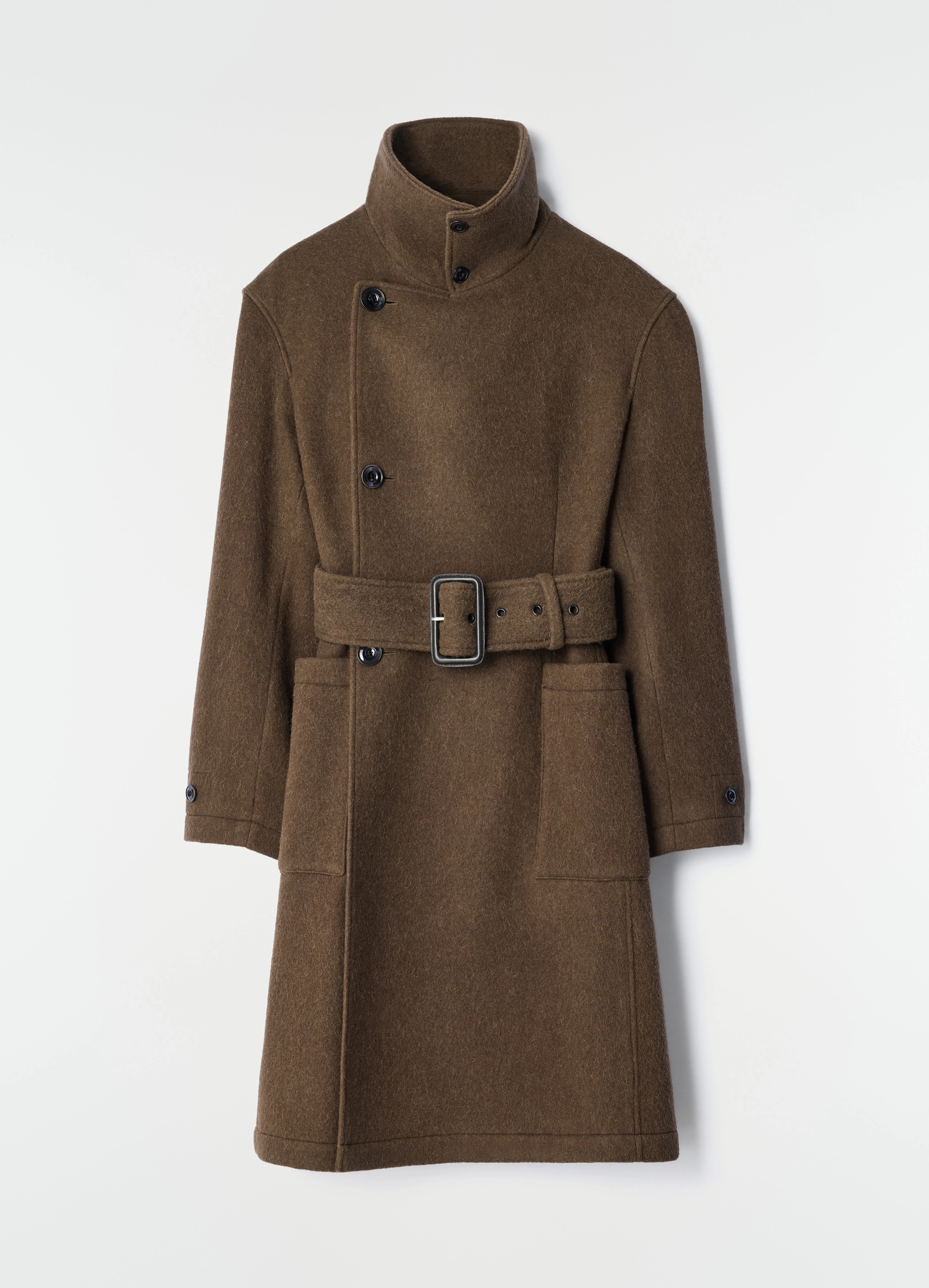 FITTED WRAP COAT IN FELTED WOOL AND ALPACA BLEND - 1