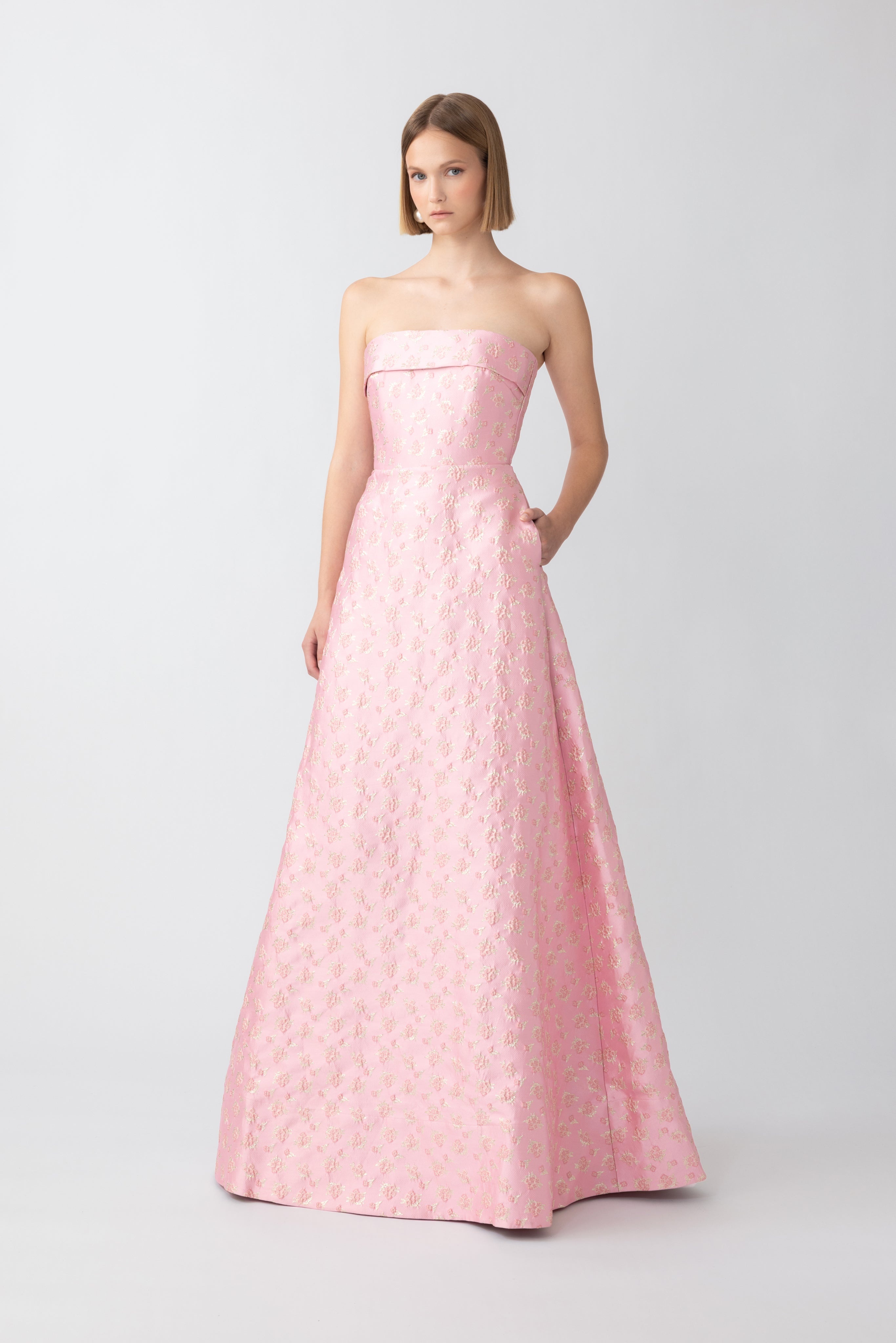 JORDANA JACQUARD GOWN - 2