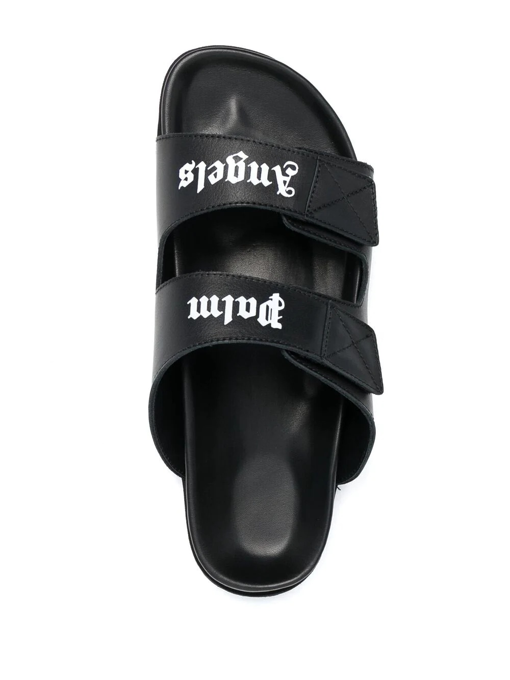 logo print leather sandals - 4