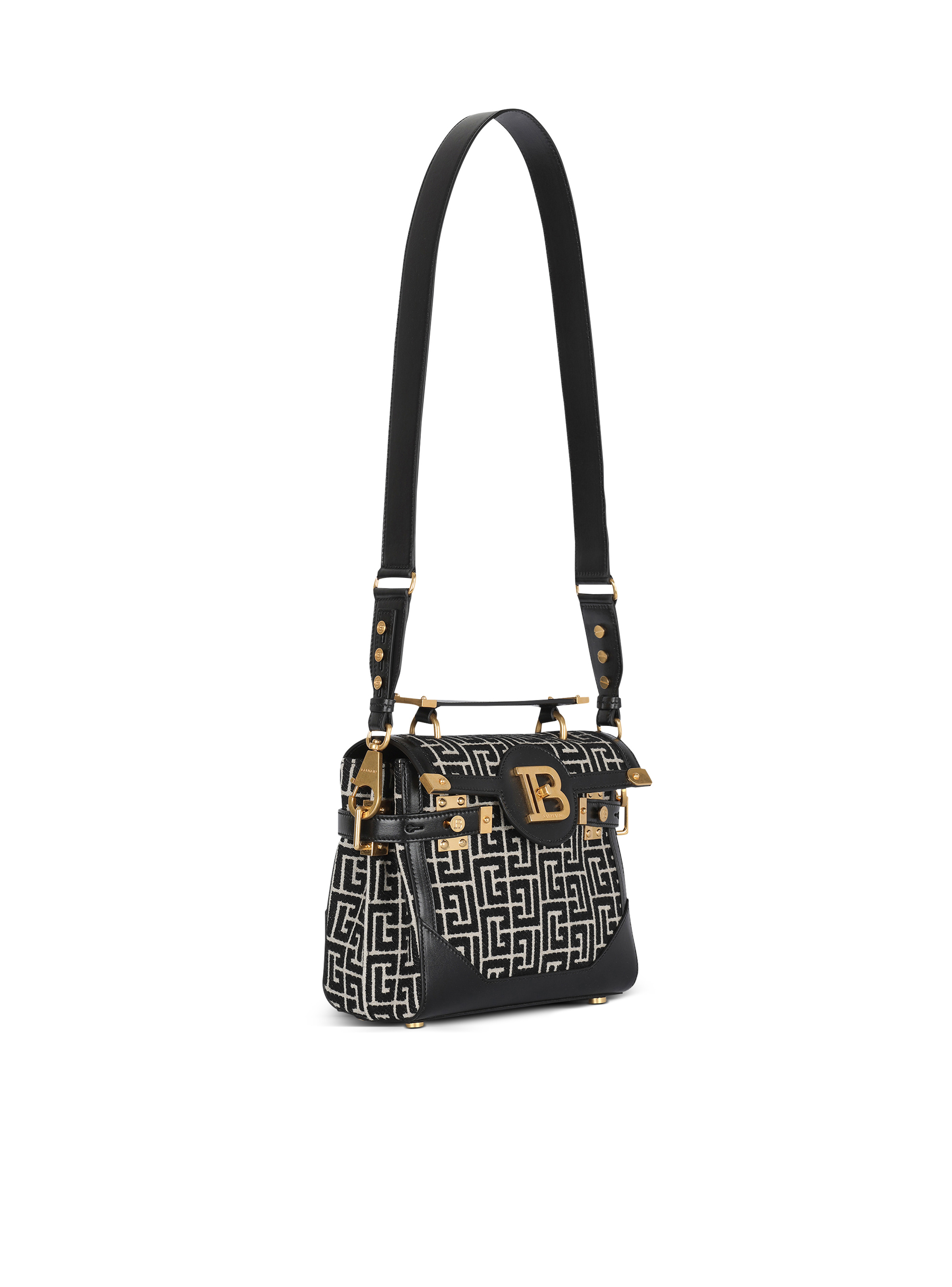 Bicolor jacquard B-Buzz 23 bag with black leather panel - 3