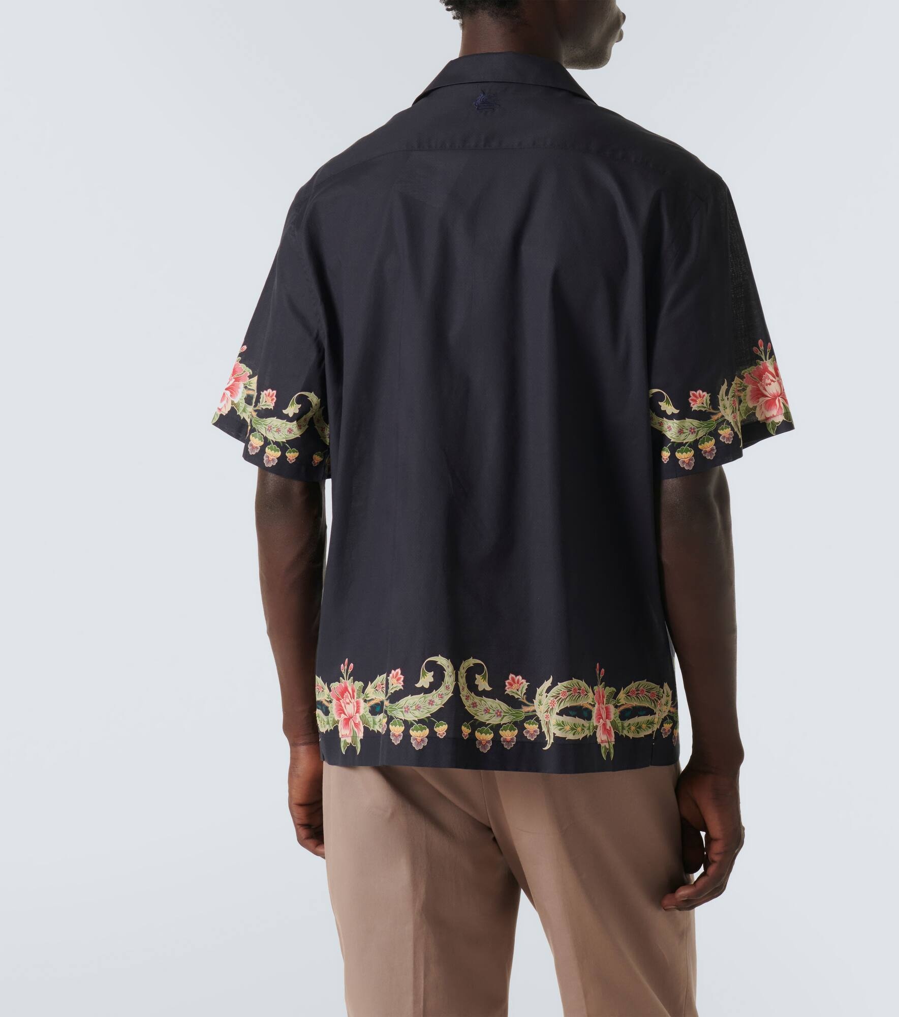 Floral cotton bowling shirt - 4
