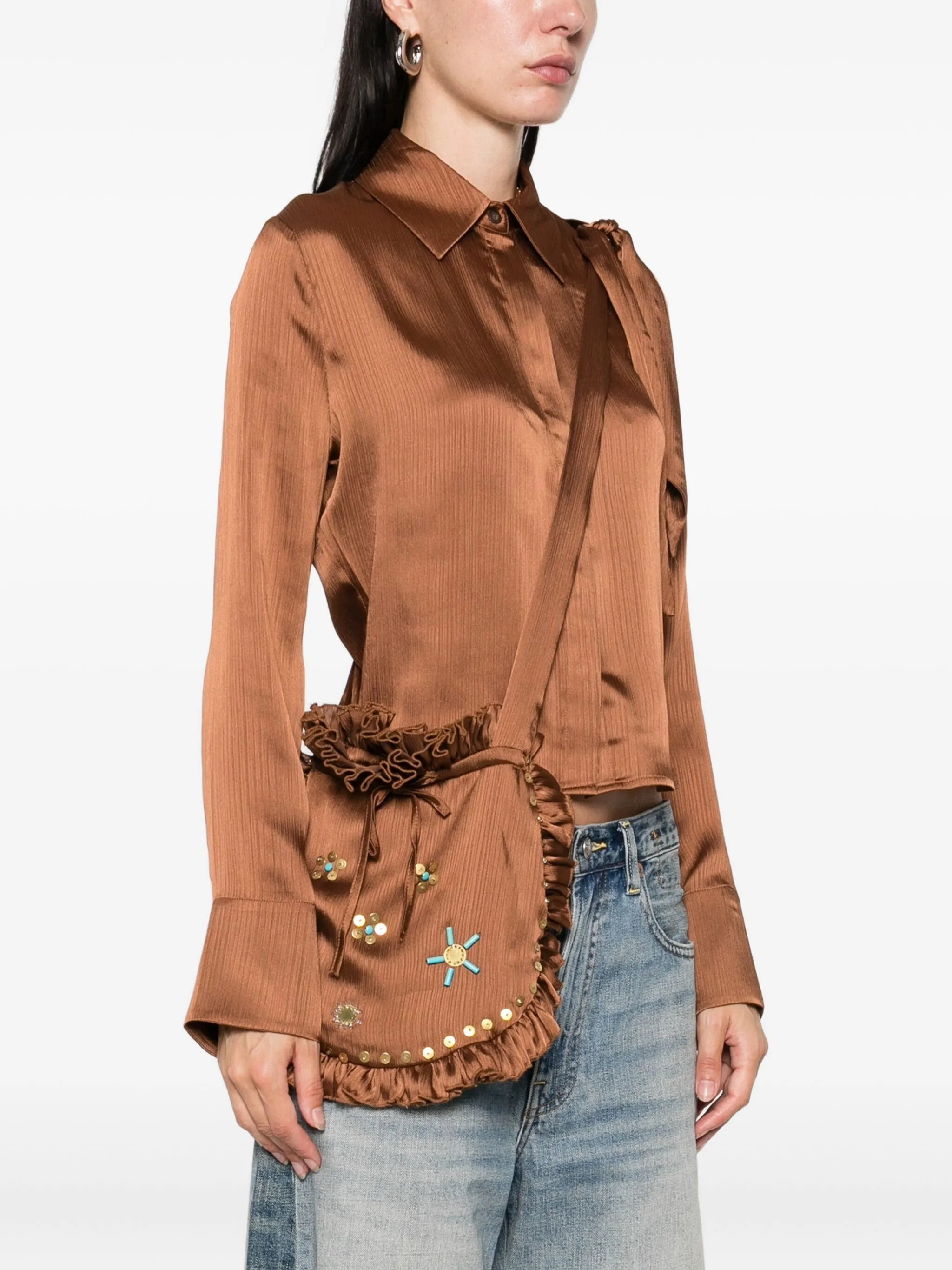 Siedres Pointed-collar Buttoned Blouse - 5
