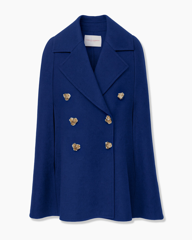 Double-Faced Wool Peacoat Cape 1