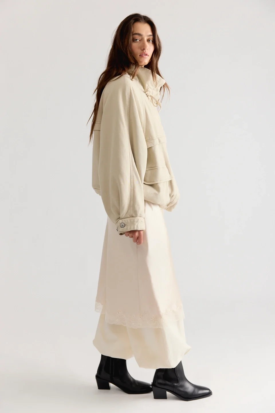 Jojo Washed Oversized Funnel-Neck Jacket - 1