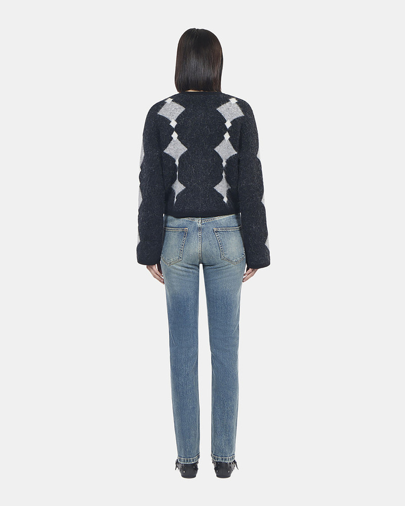 GREY ALPACA DIAMOND CARDIGAN 4