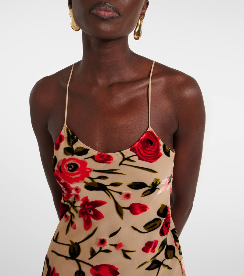Sheer floral velvet devoré slip dress 6