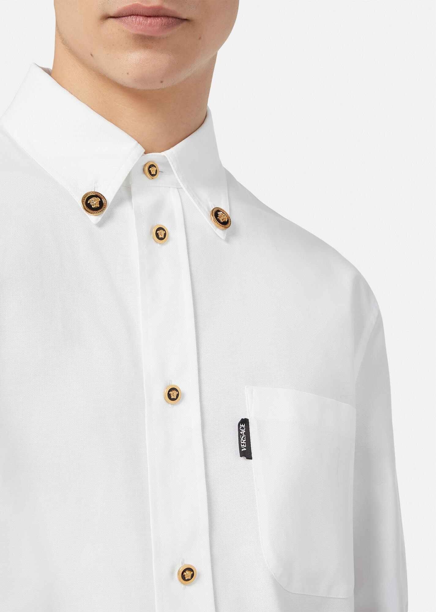 Medusa Button Cotton Shirt - 5