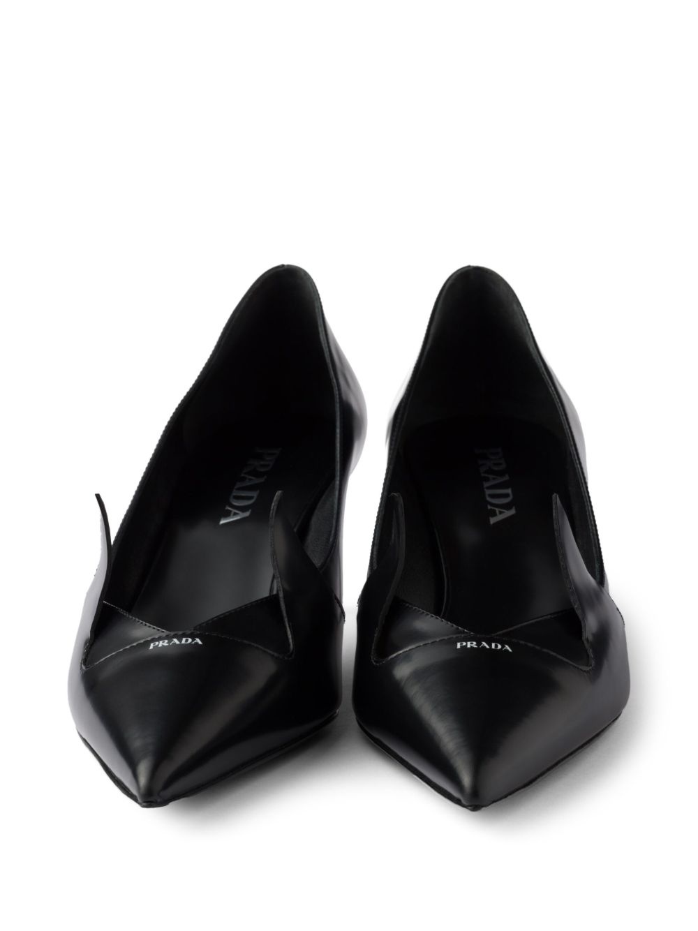 55mm two-tone brushed-leather pumps - 5