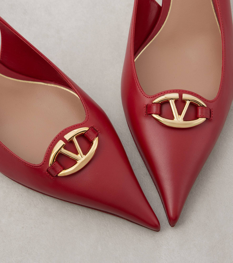 VLogo Signature leather slingback pumps 6