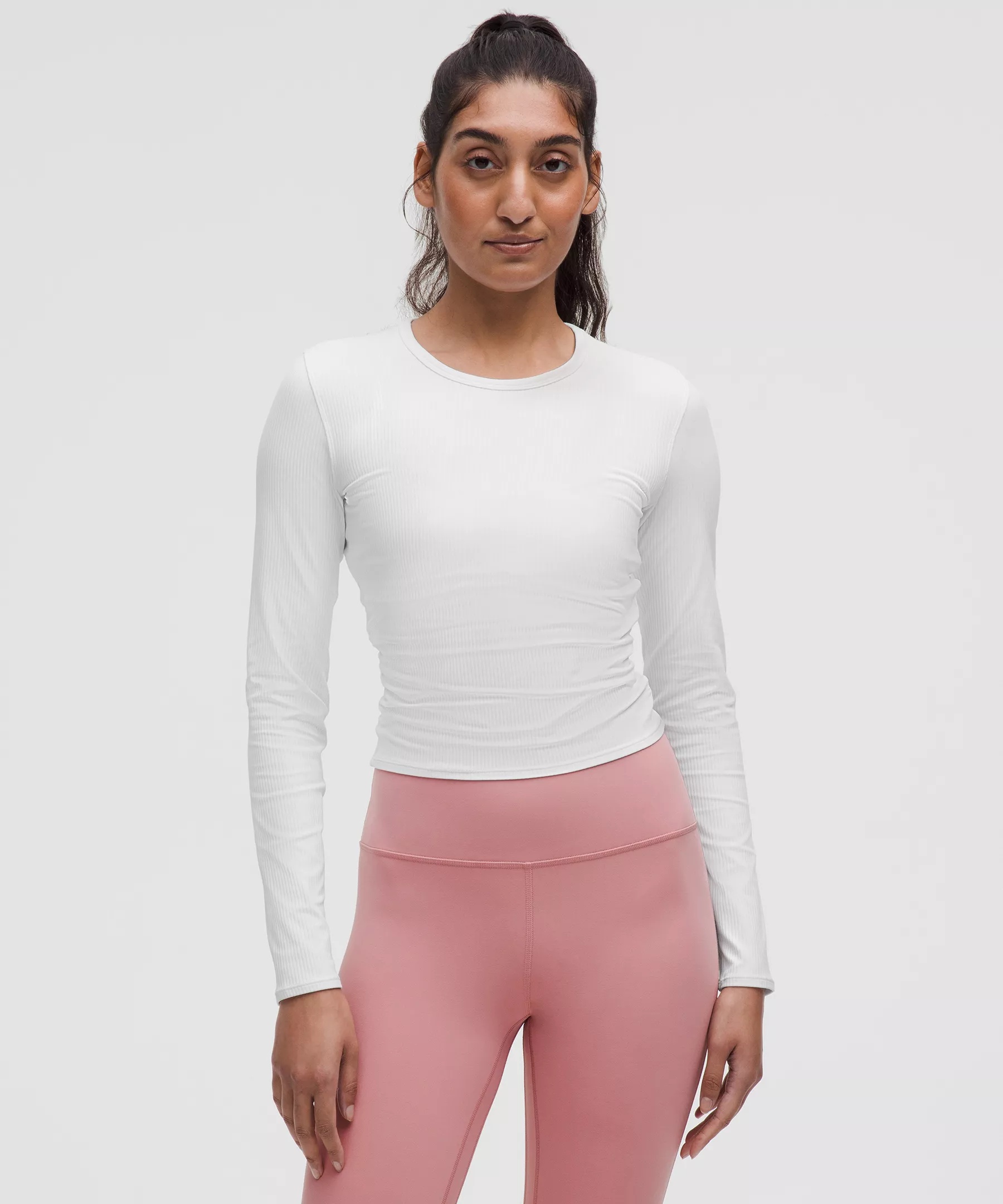 All It Takes Back-Twist Ribbed Long-Sleeve Shirt - 1