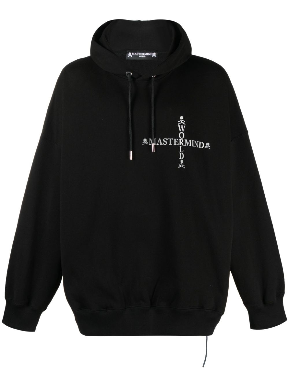 logo-print drawstring cotton hoodie - 1