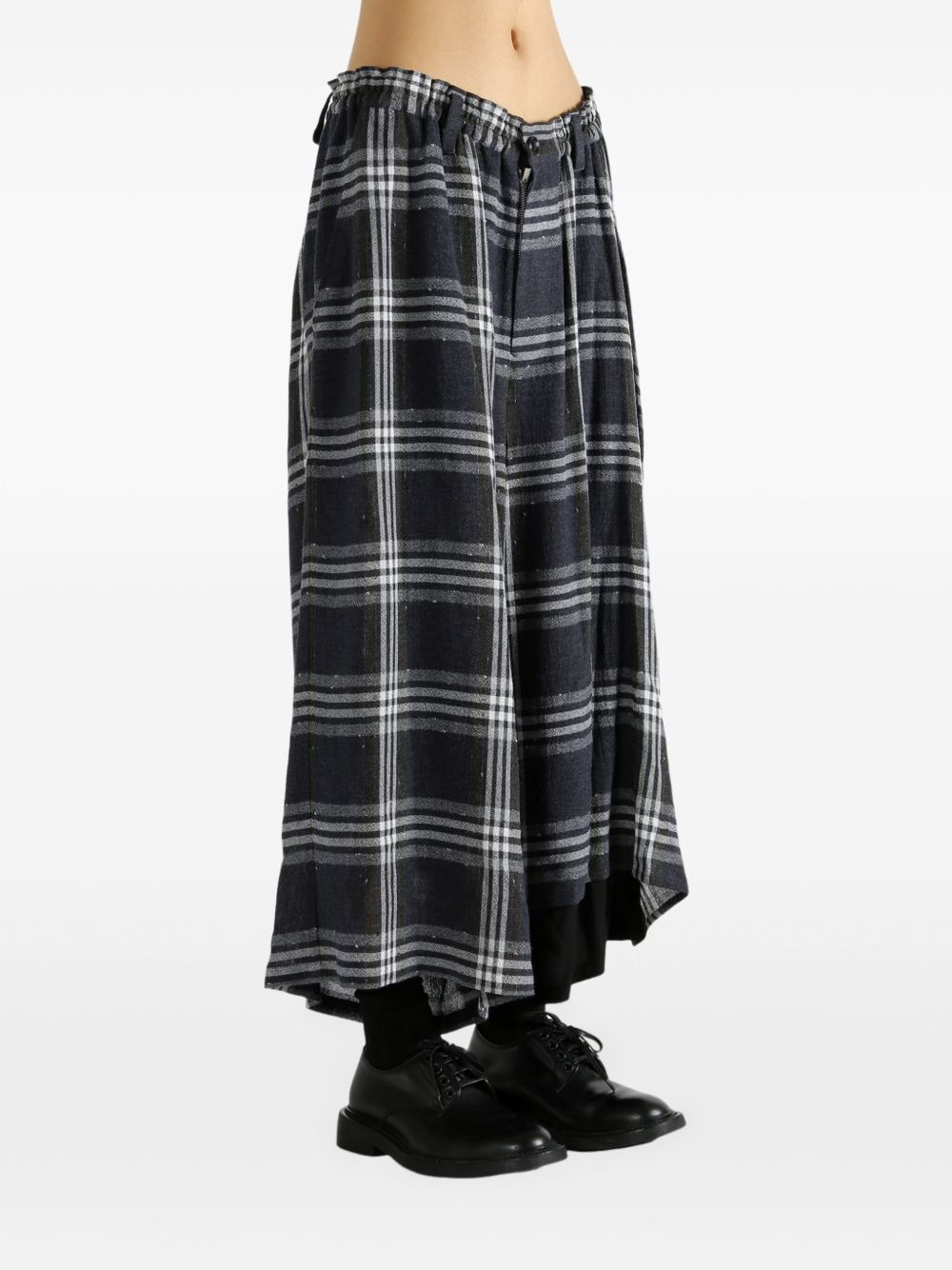 plaid panelled trousers - 3