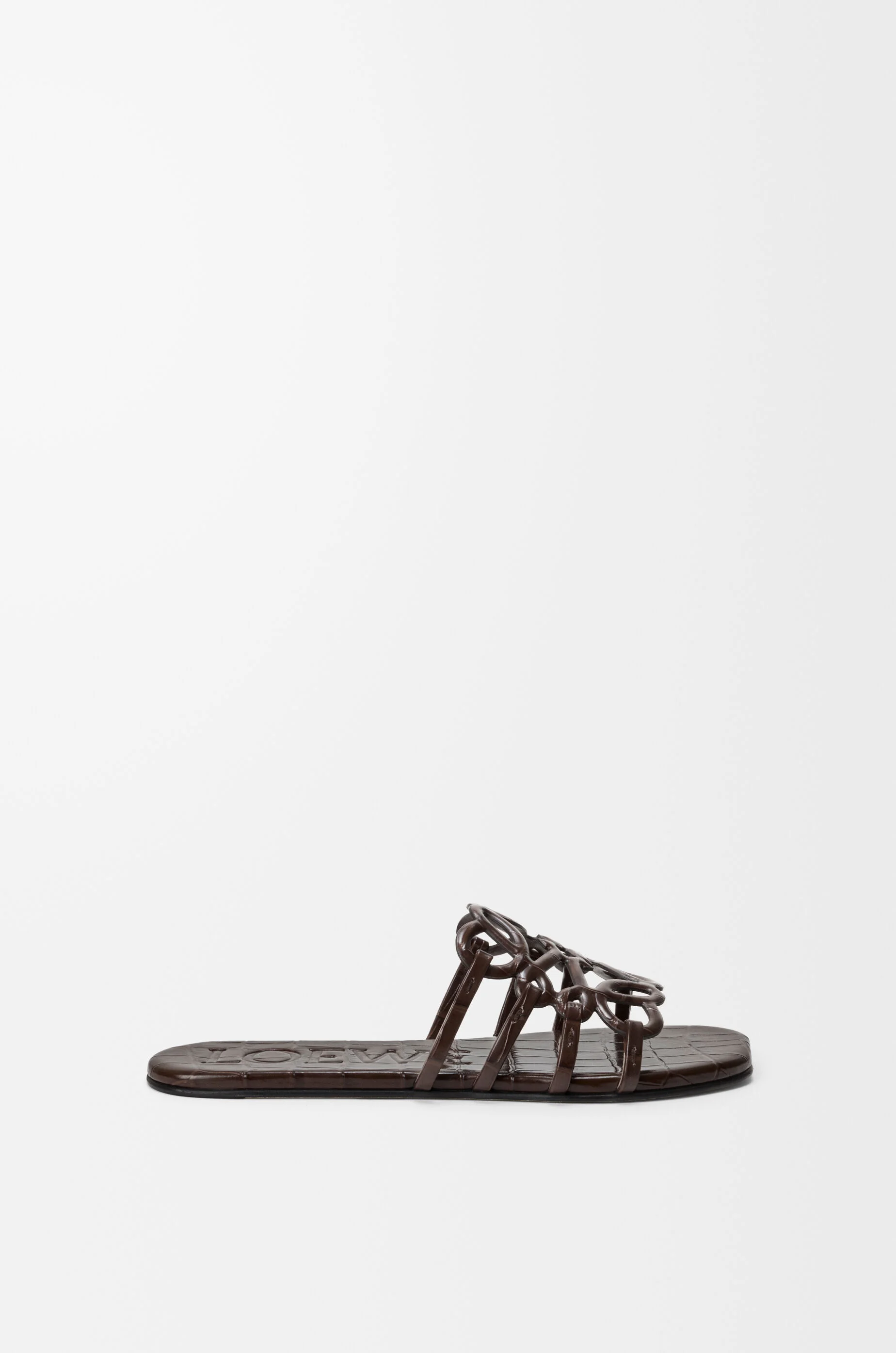 Petal Anagram slide in croc-embossed calfskin - 1