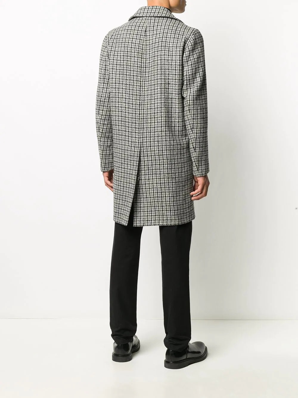 houndstooth single-breasted coat - 4