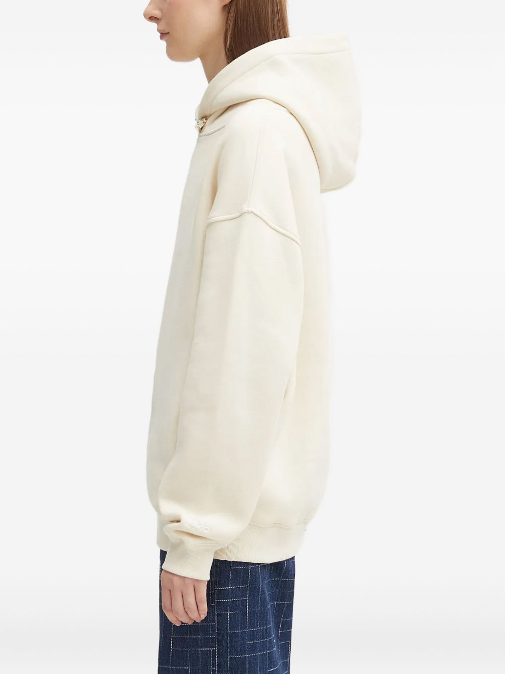 safety-pin long-sleeve hoodie - 2