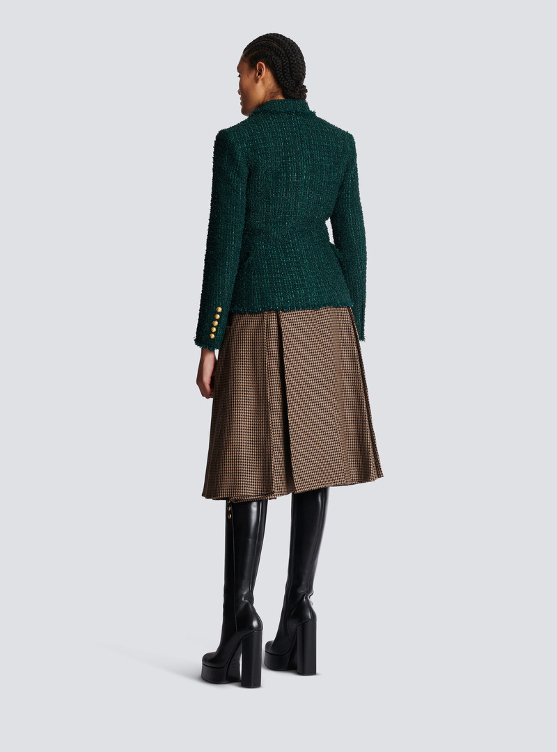 6 단추 tweed 재킷 4