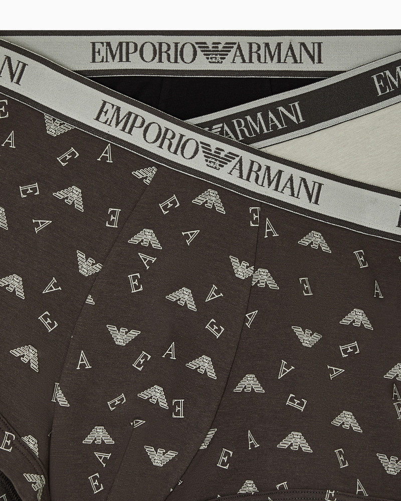 EMPORIO ARMANI THREE-PACK OF BOXER BRIEFS WITH CORE LOGO WAISTBAND outlook