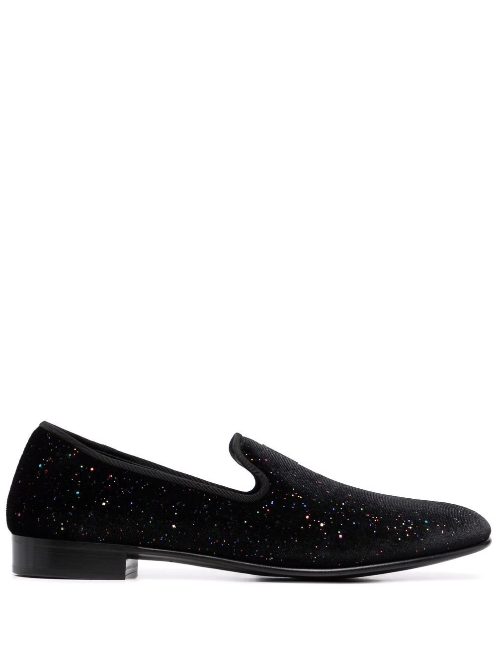 glitter-effect logo loafers - 1