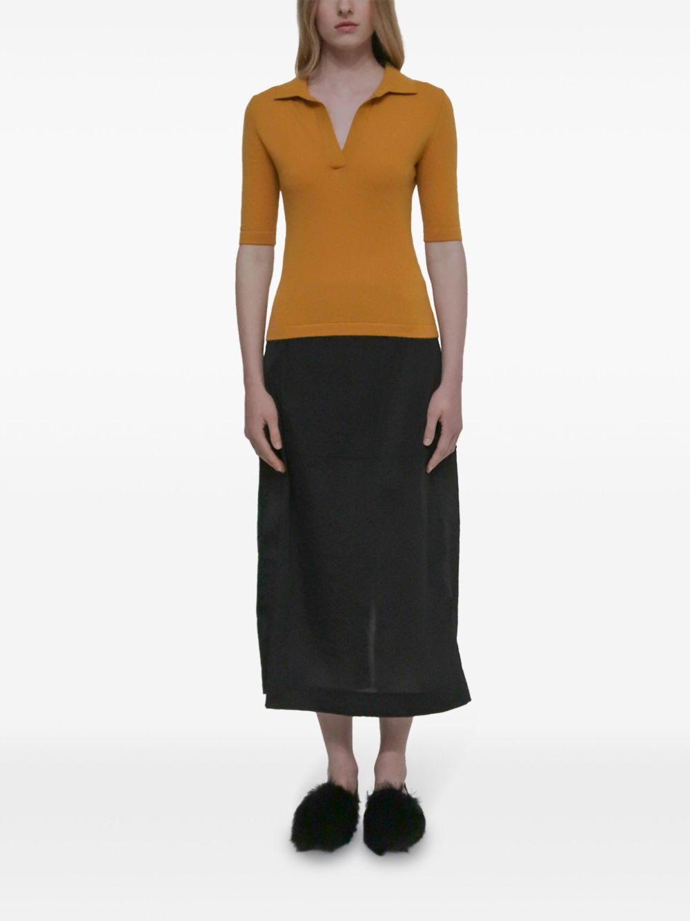 open-neck knit polo shirt - 2