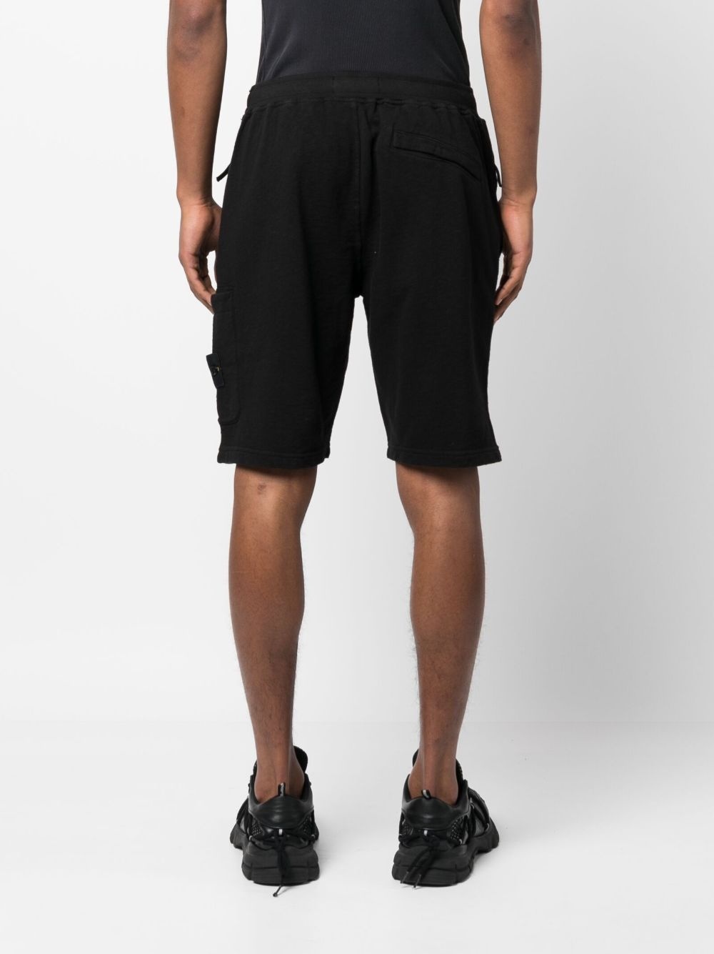 side logo-patch elasticated-waistband shorts - 4