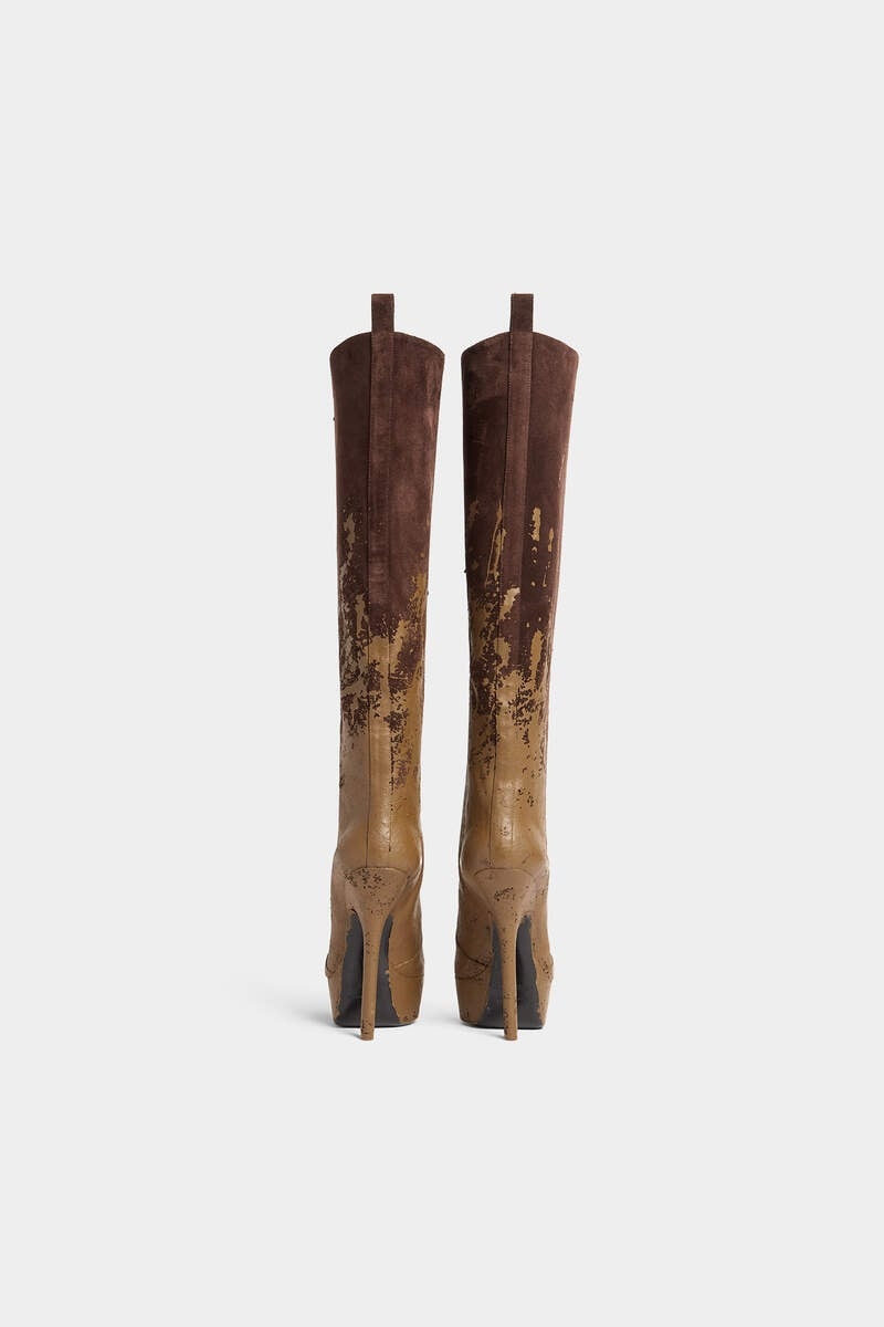 DEANDAY HEELED LEATHER LONG BOOTS - 3